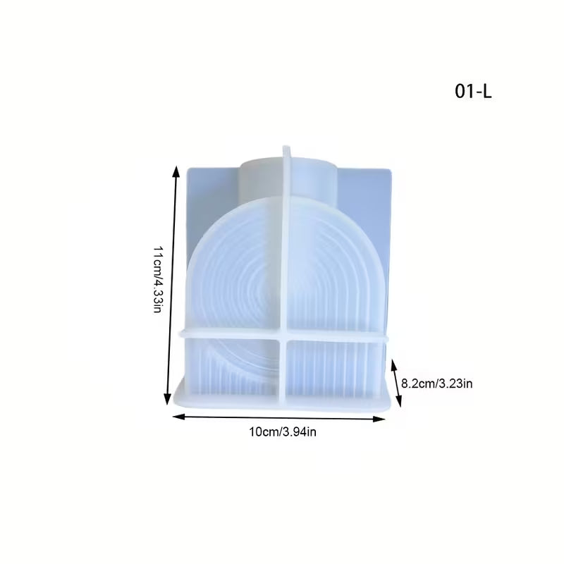 Geometric Vase Mold – Spiral Ribbed Arch Silicone Mold for Concrete
