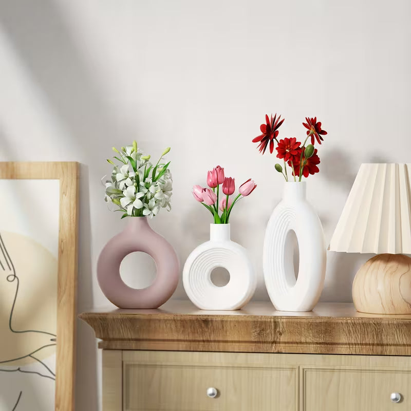 Large Donut Vase Mold – Ribbed Oval Silicone Mold for Resin & Concrete