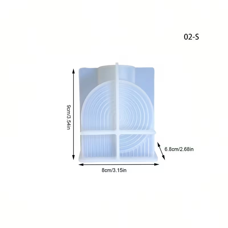 Geometric Vase Mold – Spiral Ribbed Arch Silicone Mold for Concrete