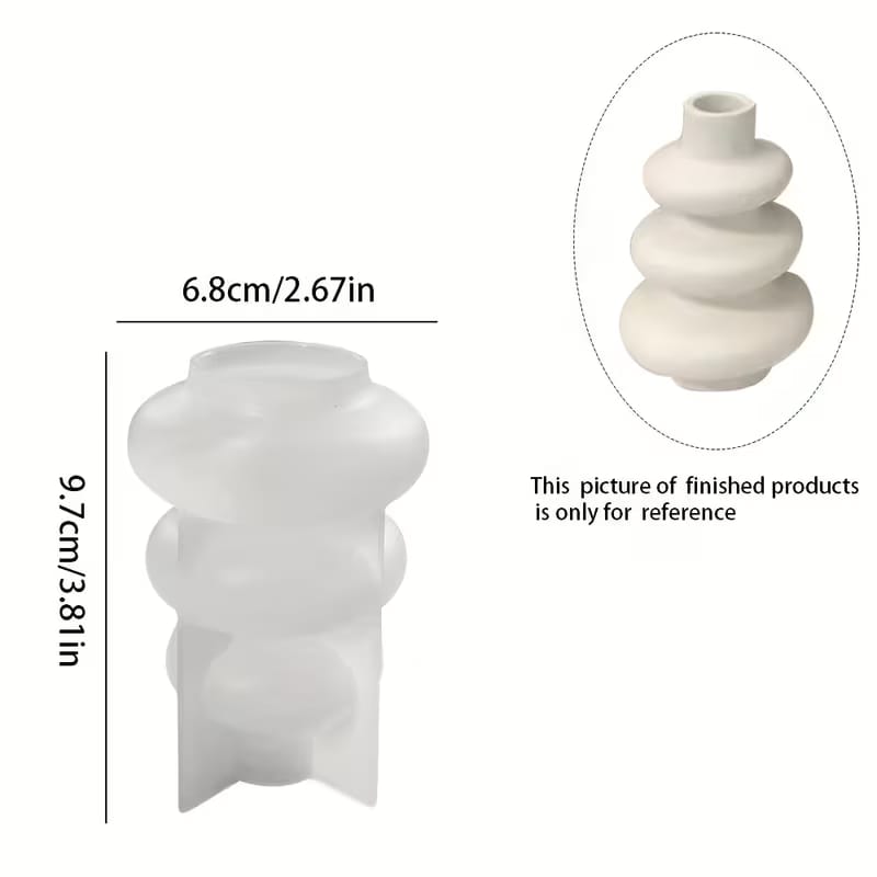 Spiral Vase Silicone Mold – Nordic Stacked Design for Concrete