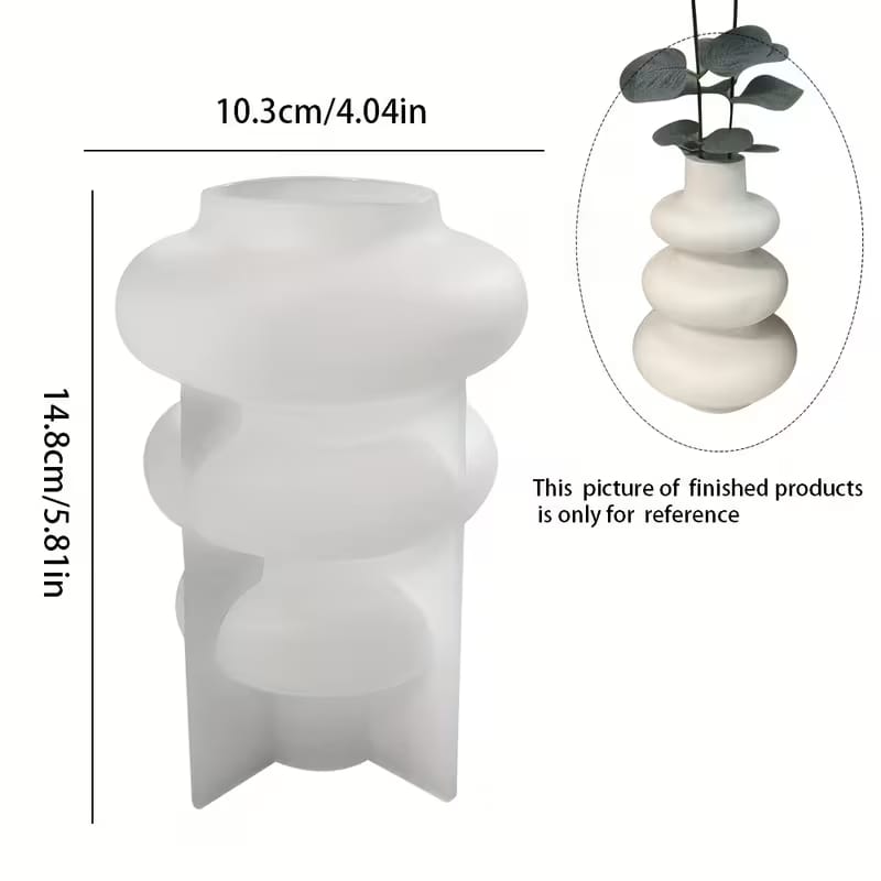 Spiral Vase Silicone Mold – Nordic Stacked Design for Concrete