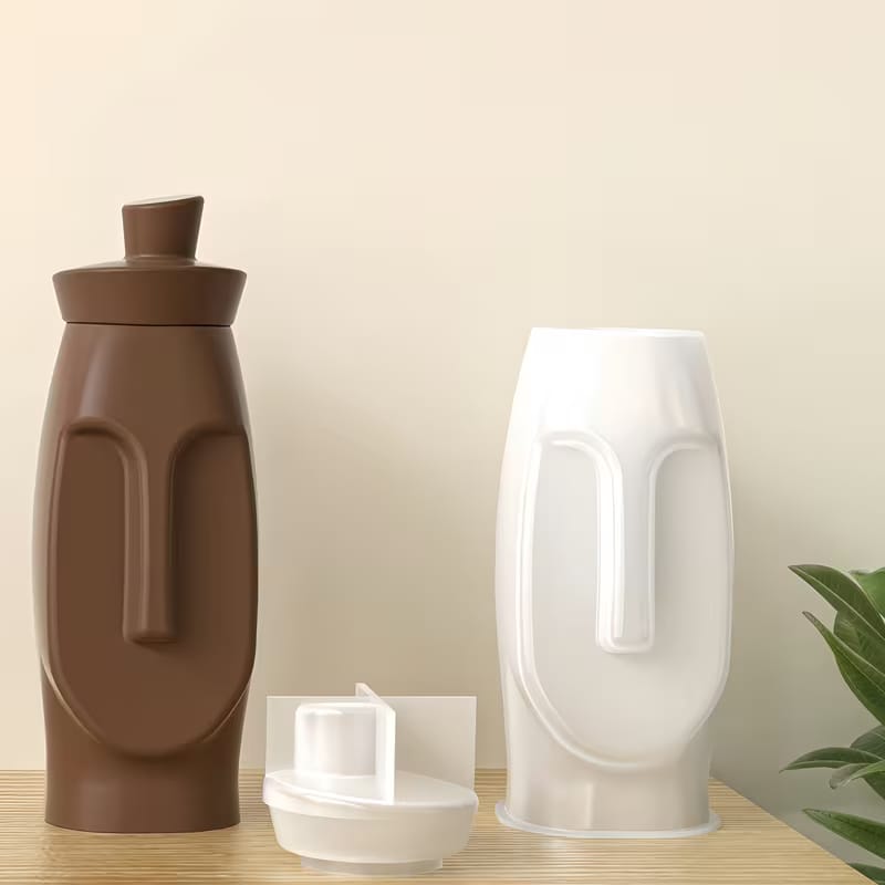 Abstract Face Vase/Jar Silicone Mold – Multipurpose Moai-Style Concrete