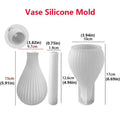 Fluted Vase Silicone Mold – Ribbed Bulb Shape for Concrete/Resin (17cm)