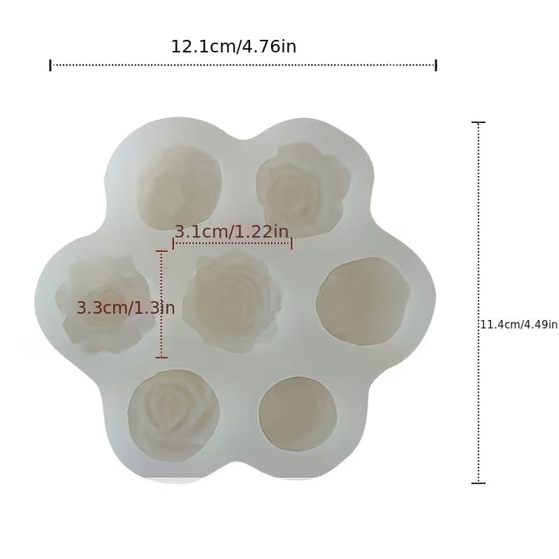 7 in 1 Rose Silicone Mold