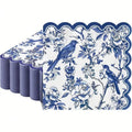 Bird Floral Decoupage Napkins - Pack of 20, Scalloped Edge