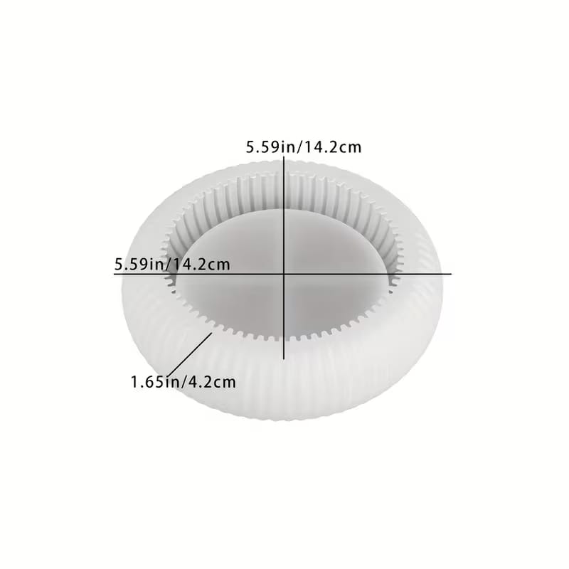 Ribbed Dome Bowl Silicone Mold - Striped Half Round Dish Mold