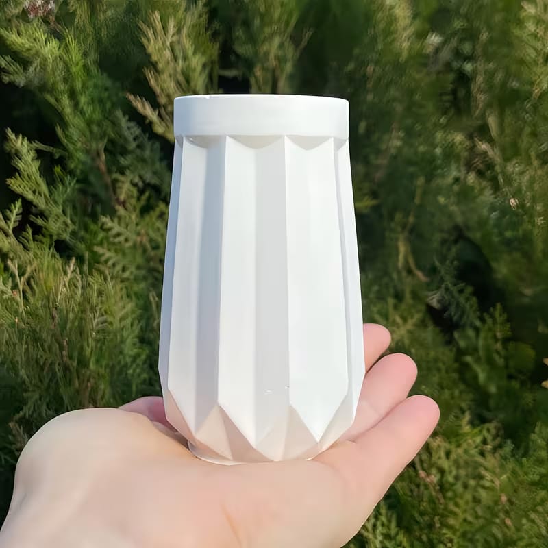 Faceted Geometric Vase Silicone Mold - Diamond Cut Concrete & Candle Mold