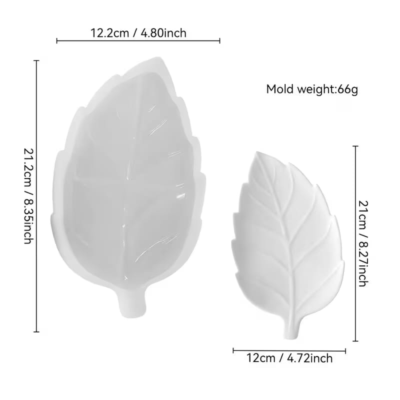 Veined Leaf Tray Silicone Mold - Large Leaf Dish & Jewellery Tray Mold