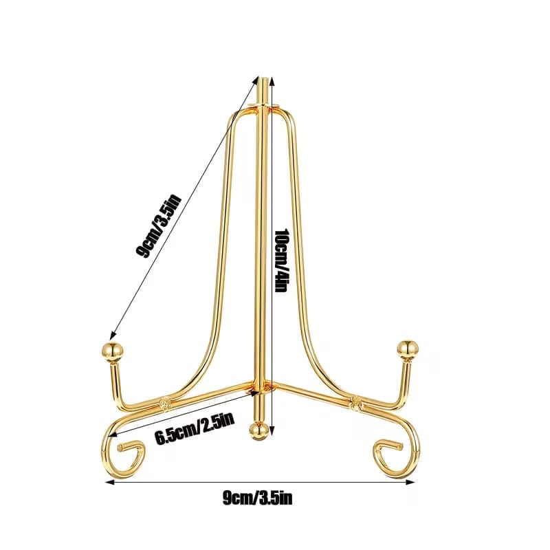 Gold Steel Display Stand - Plate & Mold Easel Holder