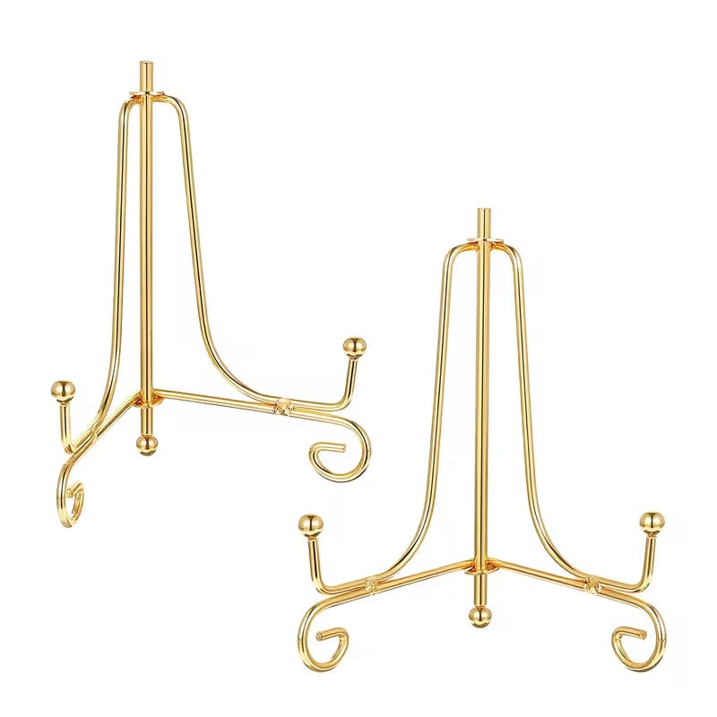 Gold Steel Display Stand - Plate & Mold Easel Holder