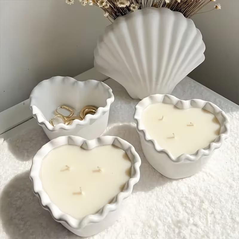 Deep Heart Bowl Silicone Mold - Heart Shaped Candle, Jar & Concrete Mold