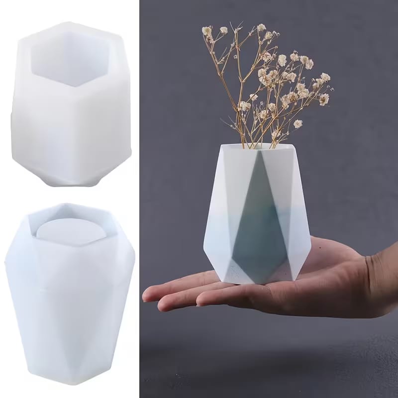 Hexagon Multipurpose Silicone Mold - Geometric Pen Holder, Vase & Candle Mold