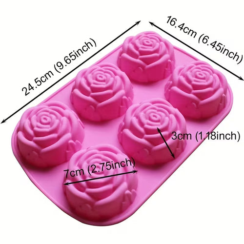 6 Cavity Large Flower Silicone Mold - Kids DIY Craft Mold