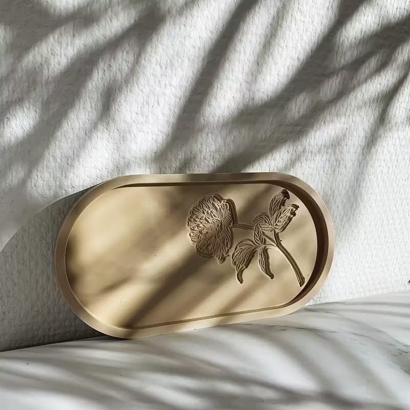 3D Oval Rose Tray Silicone Mold