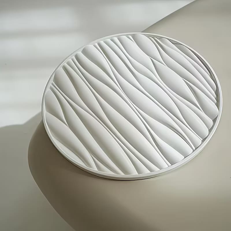 Round Large Wave Textured Tray Silicone Mold