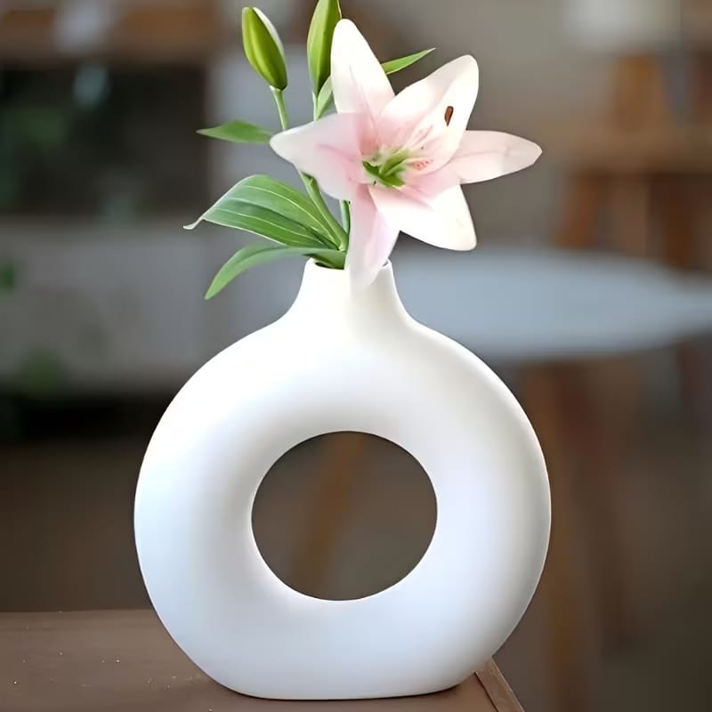 Small Donut Vase Mold – Round Hollow Circle Silicone Mold for Concrete