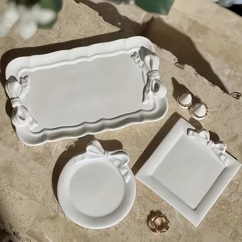 Bow Tray Silicone Mold - Rectangular Square & Round