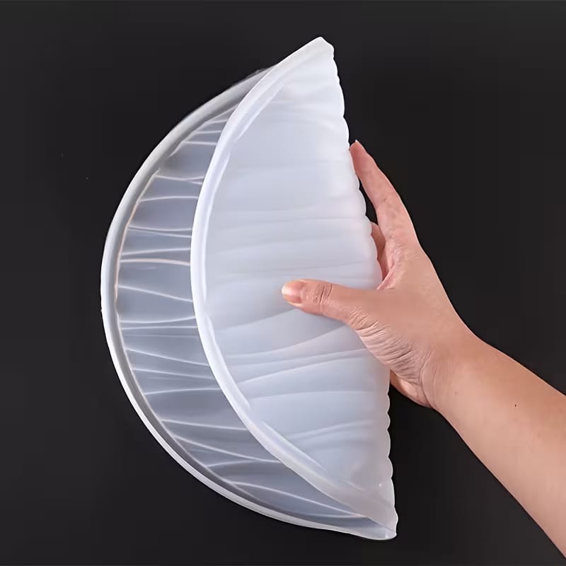Round Large Wave Textured Tray Silicone Mold