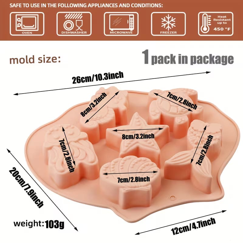 Sea Theme Silicone Mold - Ocean Shapes