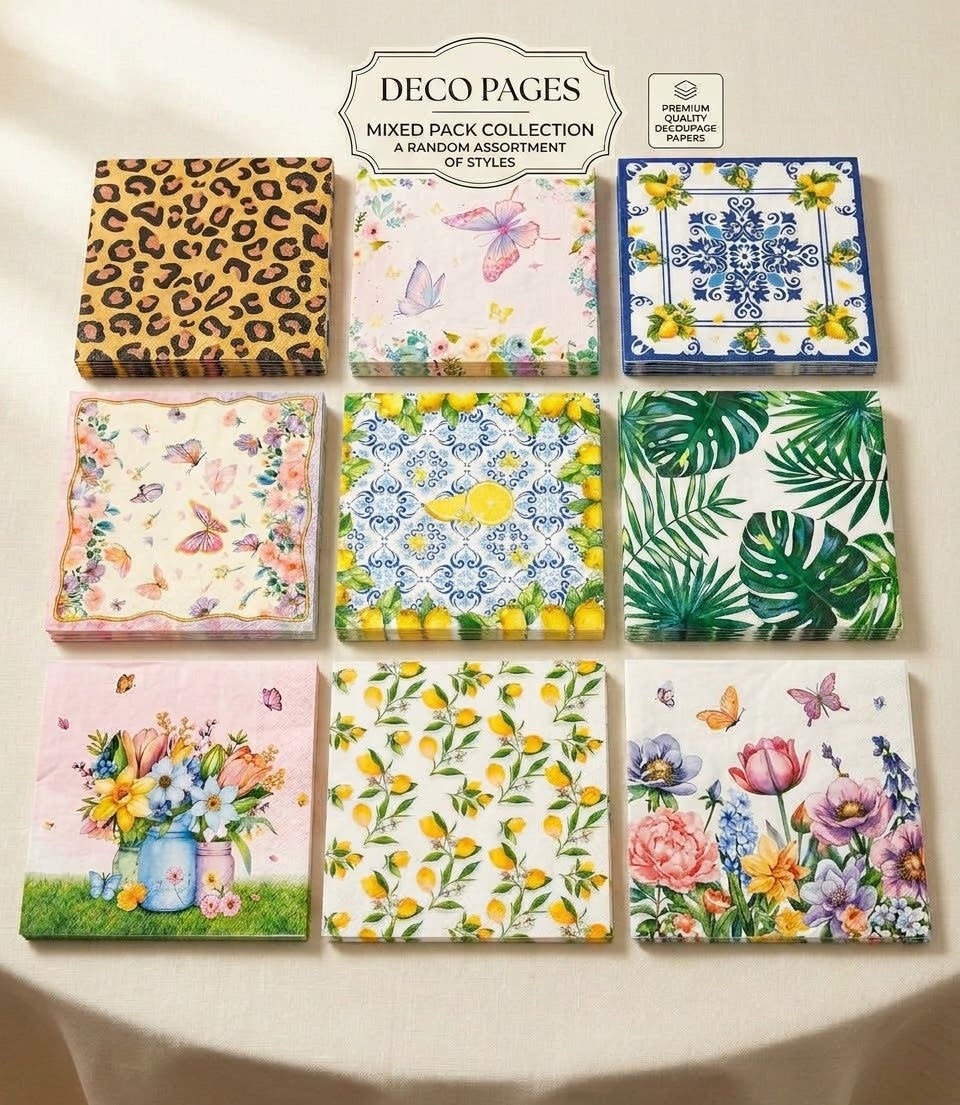 Deco Pages Decoupage Napkins, 20pc Mixed Pack (Random Designs)