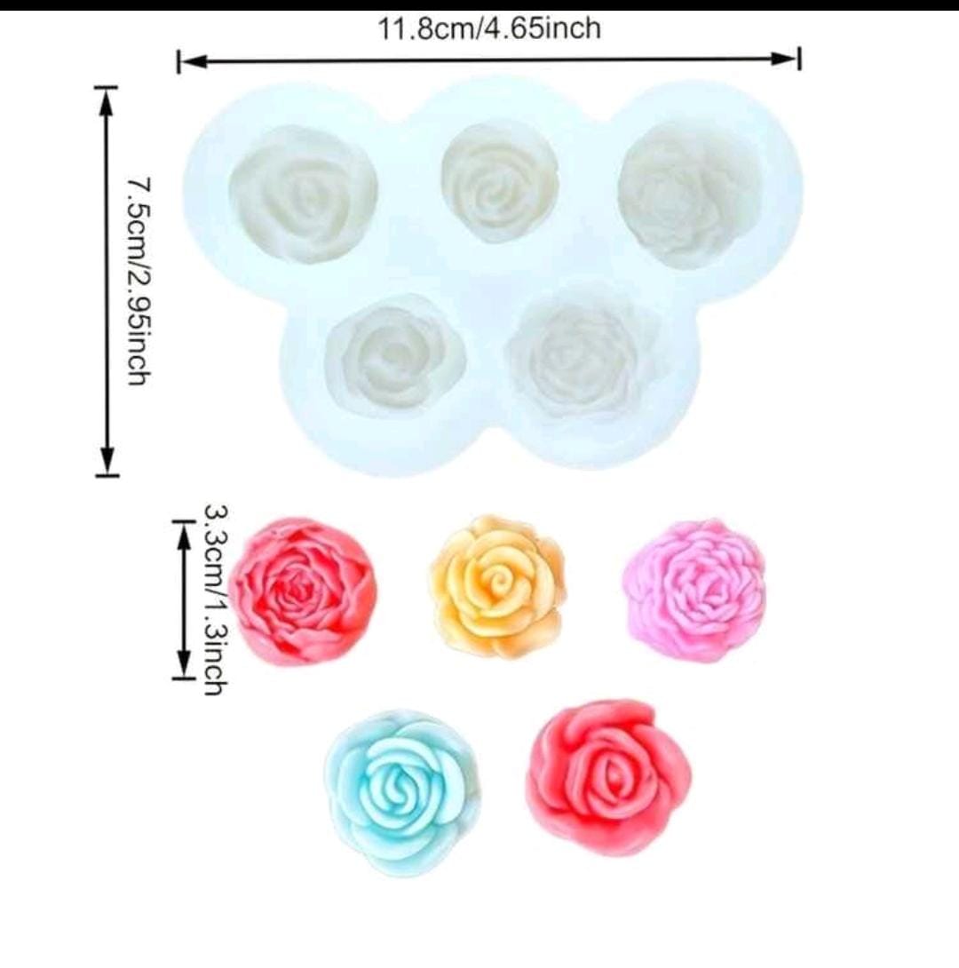 5 in 1 Rose  Candle Mold