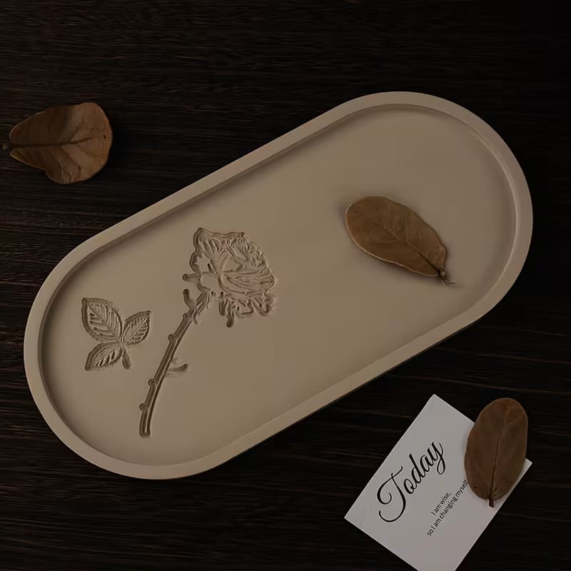 3D Oval Rose Tray Silicone Mold