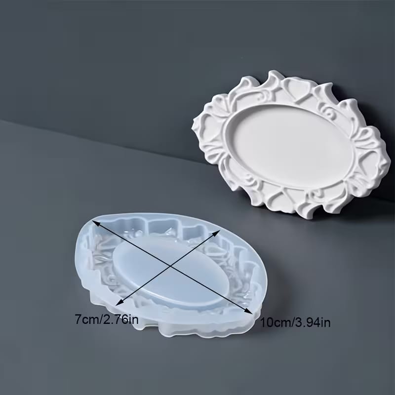 Vintage Ornate Tray & Mirror Frame Silicone Mold