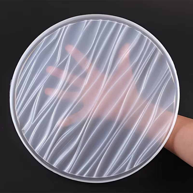 Round Large Wave Textured Tray Silicone Mold