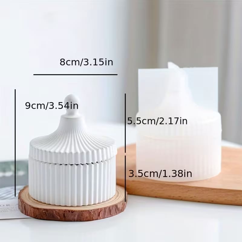 Strip Jar Mold – Silicone Mold for Plaster of Paris Concrete & Resin