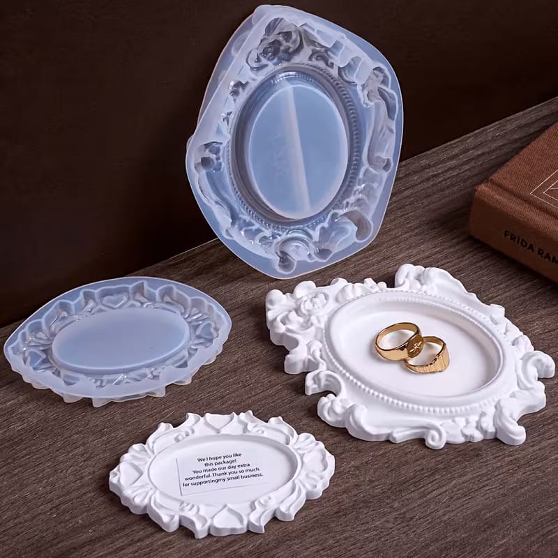 Vintage Ornate Tray & Mirror Frame Silicone Mold