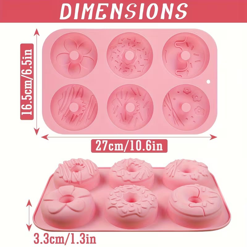 Large Donut Silicone Mold - 6 Cavity