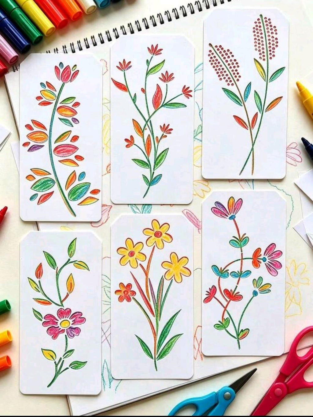 Random Floral Stencil Sheet - Botanical Craft Template