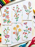 Random Floral Stencil Sheet - Botanical Craft Template