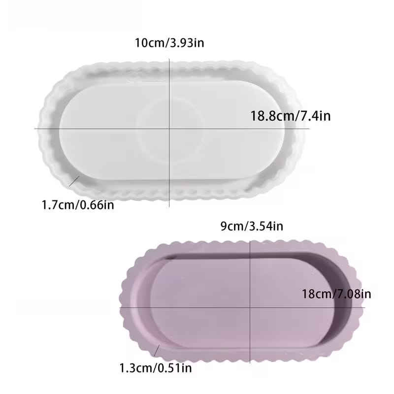 Ribbed Oval Tray Silicone Mold