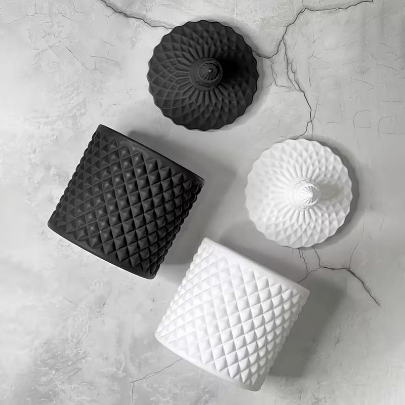 Roman Style Quilted Jar Silicone Mold