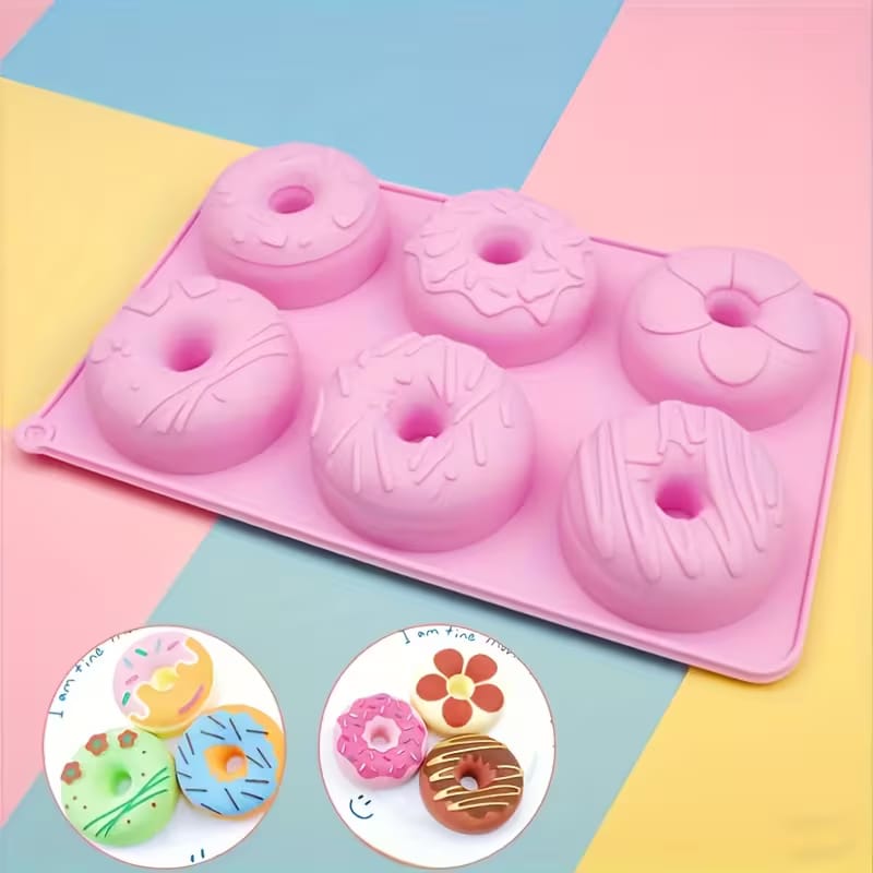 Large Donut Silicone Mold - 6 Cavity