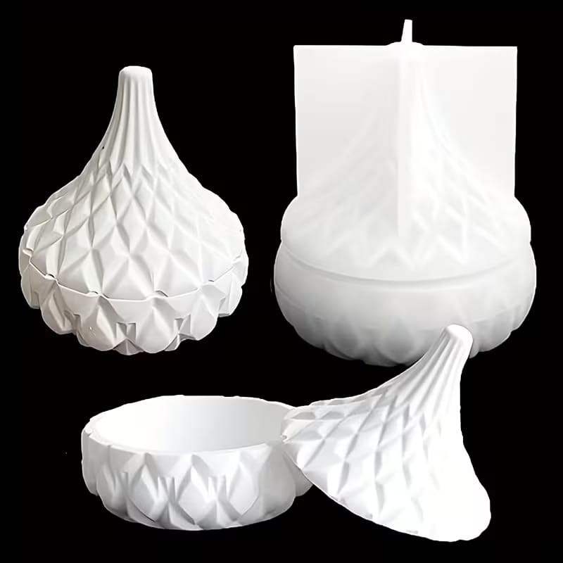 Diamond Jar Mold – Silicone Mold for Plaster of Paris Concrete & Resin