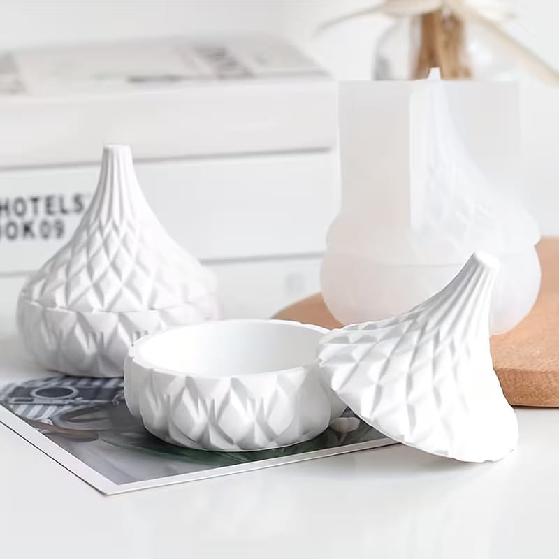 Diamond Jar Mold – Silicone Mold for Plaster of Paris Concrete & Resin